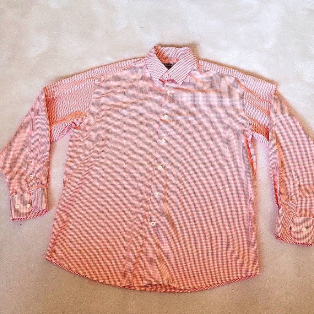 Men's gingham lingerie sleeve button-up sz L